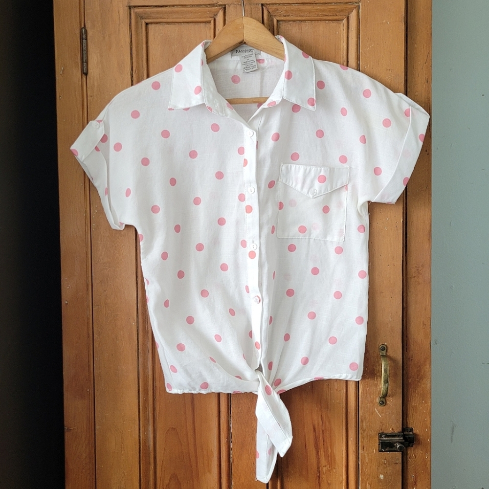 Passport Retro Polka Dot Blouse size small